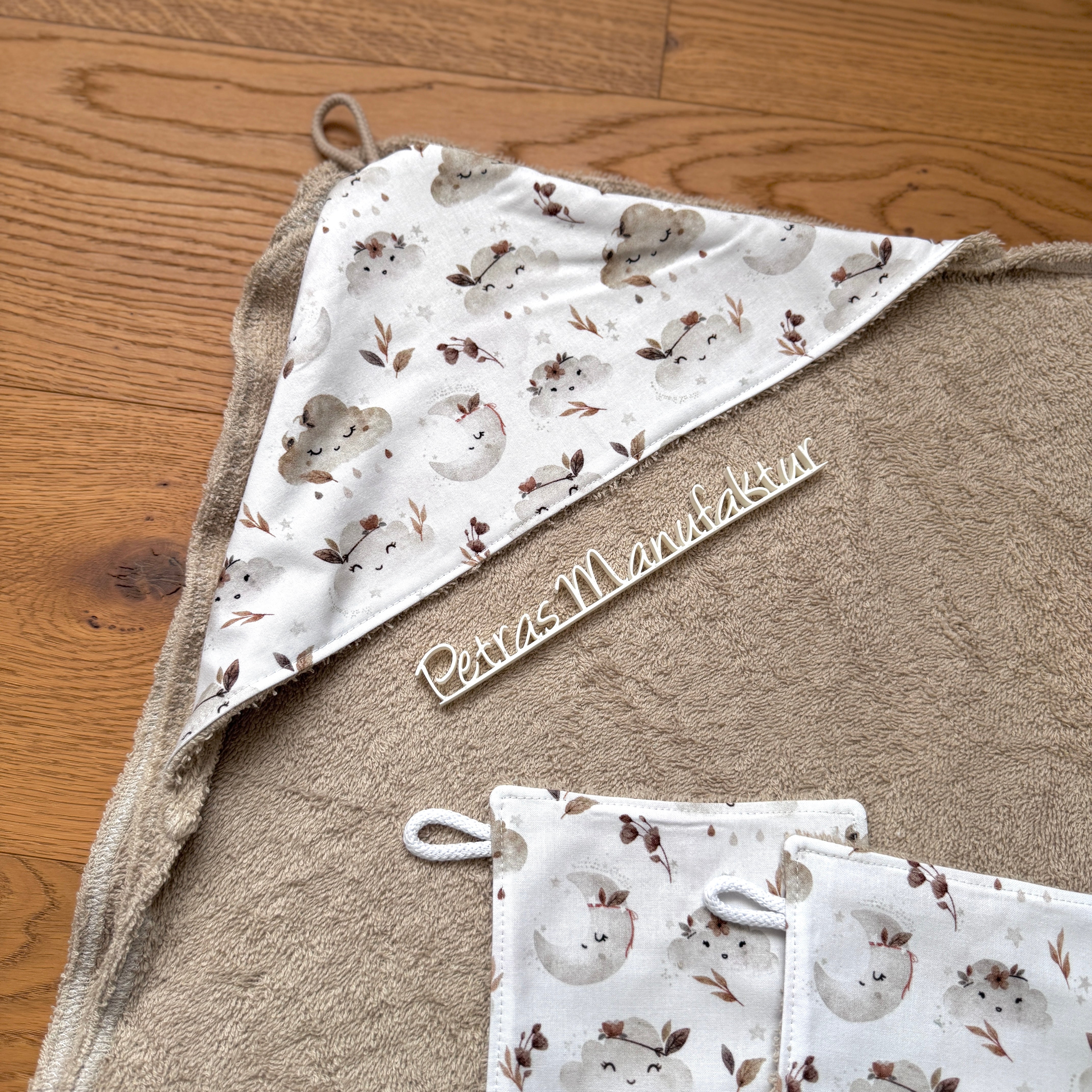 Badetuch-Set „Wolken beige“